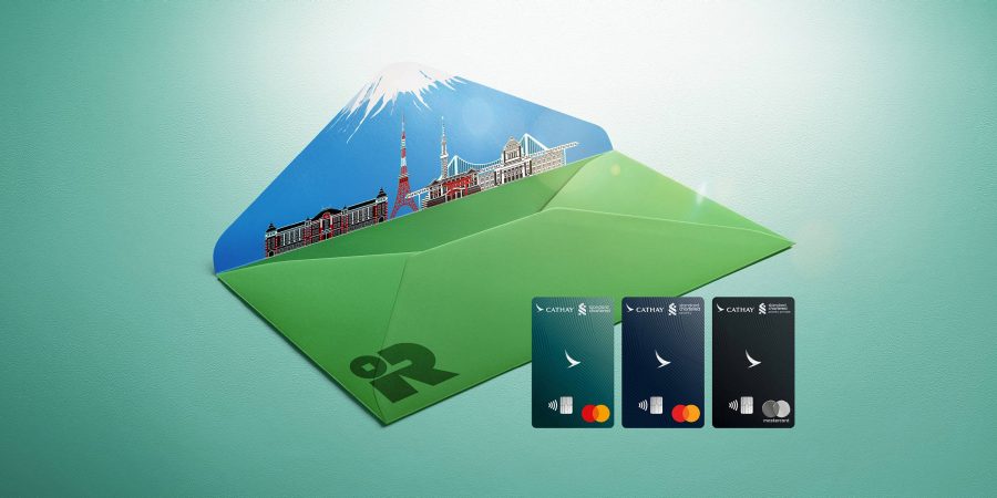 A green envelope with iconic Japanese tourist landmarks, such as Mount Fuji, popping out in a vibrant and imaginative style.